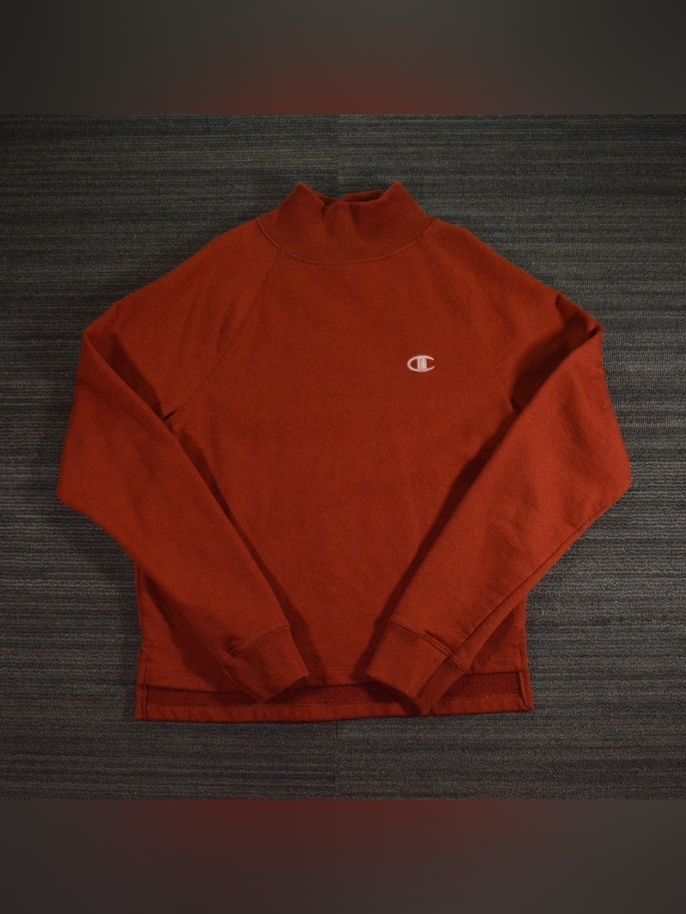 Champion Rust Orange Mock-Neck Sweatshirt XS